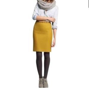 J.Crew Mustard Yellow Pencil Skirt in Size 4P